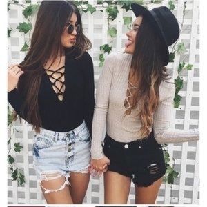 Rumor Black lace up bodysuit lf